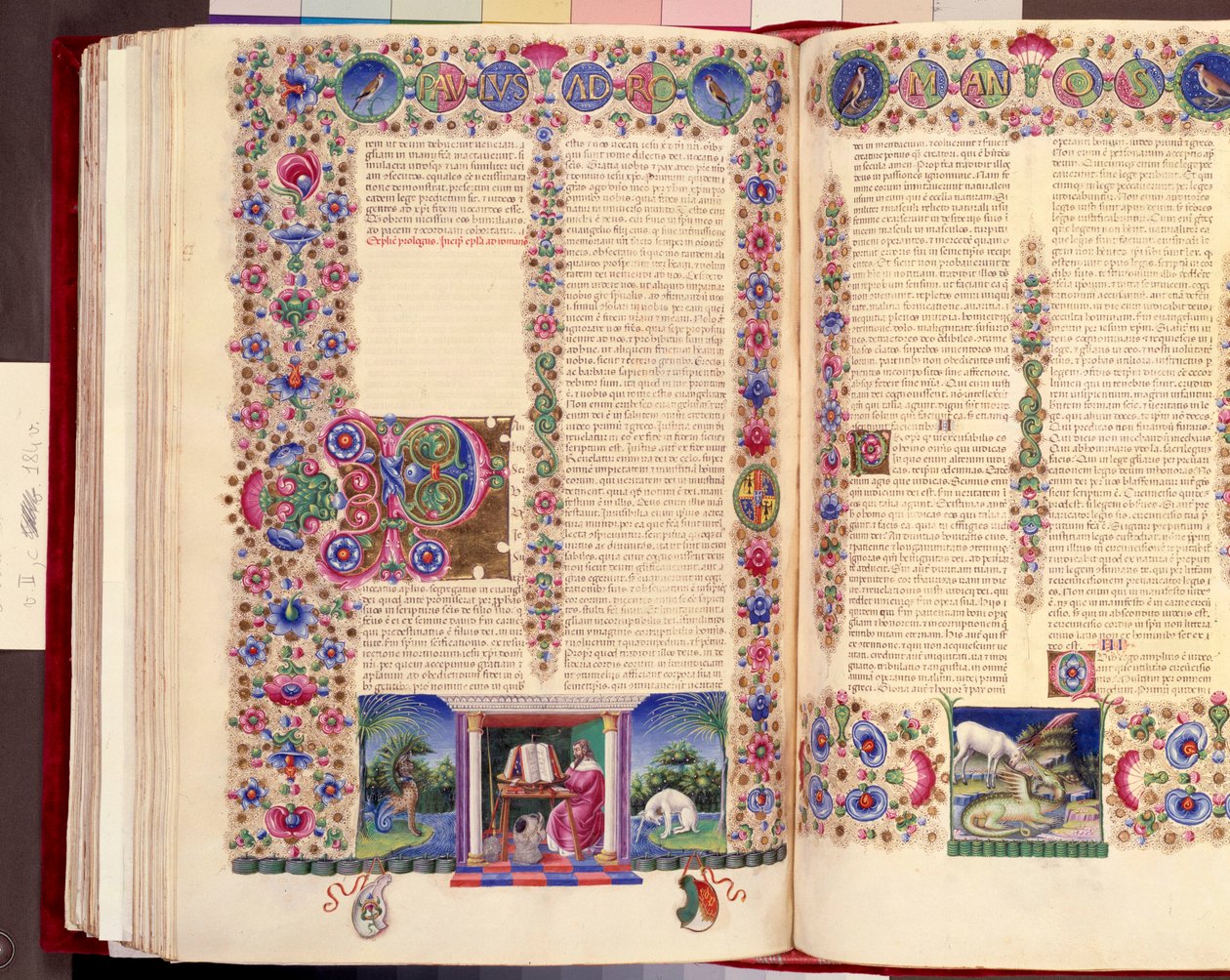 Epistola di San Paolo ai Romani, illustrazione doppia pagina da 