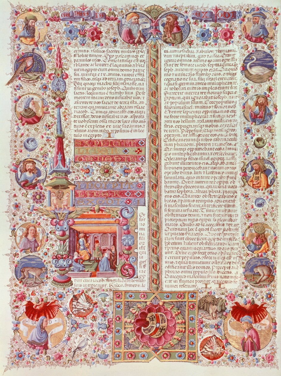 Pagina illuminata di Taddeo Crivelli dalla Bibbia di Borso d