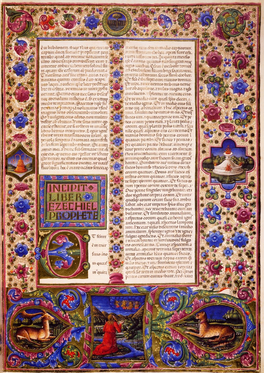 Incipit dal Libro di Ezechiele, dal Volume II della Bibbia di Borso d