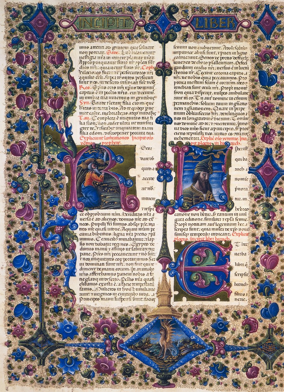 Incipit dal Libro del Profeta Baruch, dal Volume II della Bibbia di Borso d