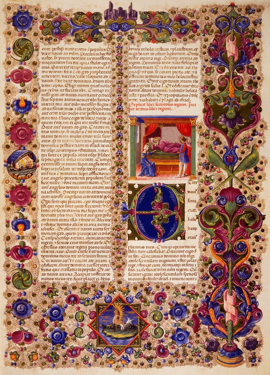 Incipit dal primo libro dei Re, dal Volume I della Bibbia di Borso d