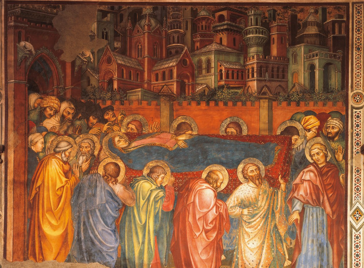 Funerale della Vergine, scena dalla Vita della Vergine da Taddeo di Bartolo