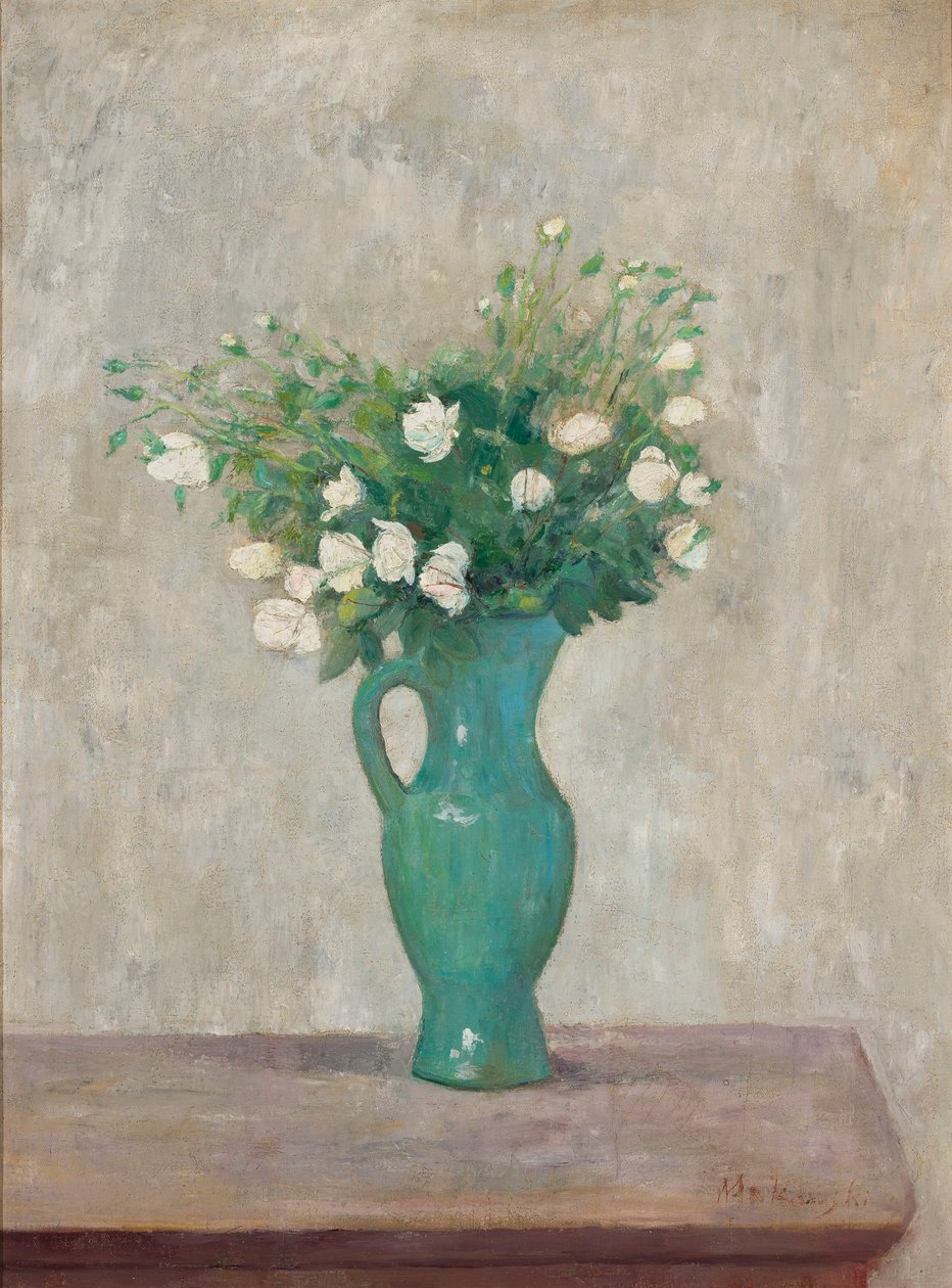 Bouquet in un vaso verde da Tadeusz Makowski