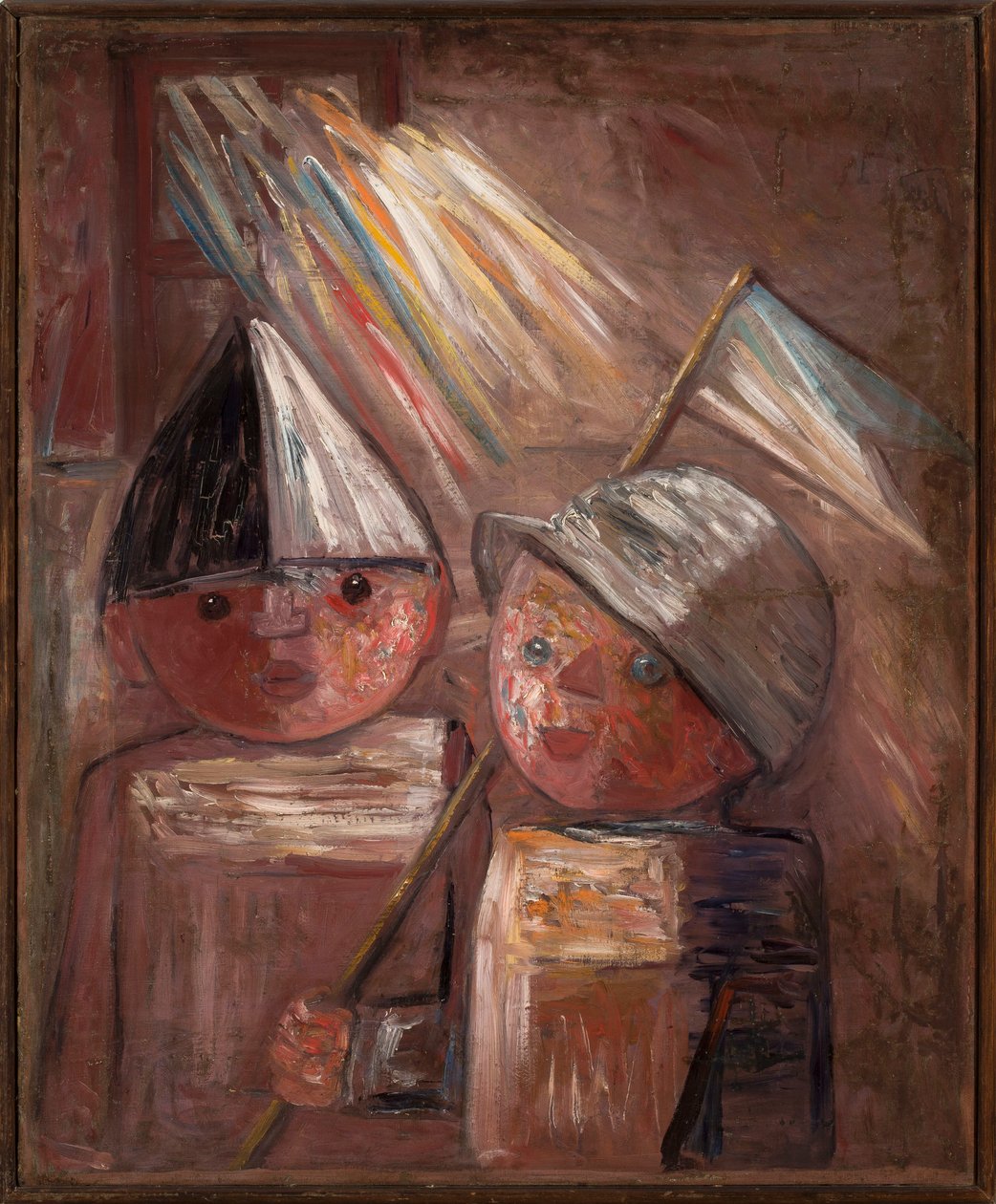 Due bambini con una bandierina da Tadeusz Makowski
