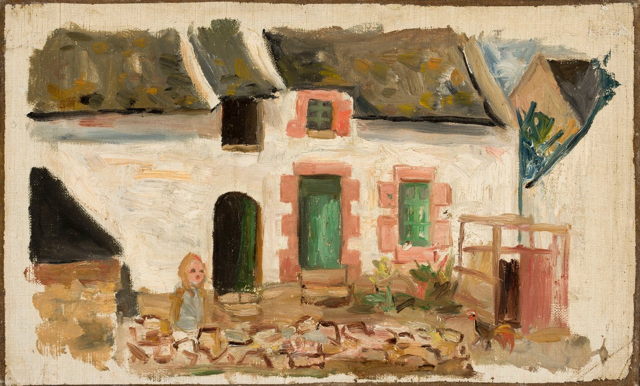 Bambino davanti alla casa da Tadeusz Makowski