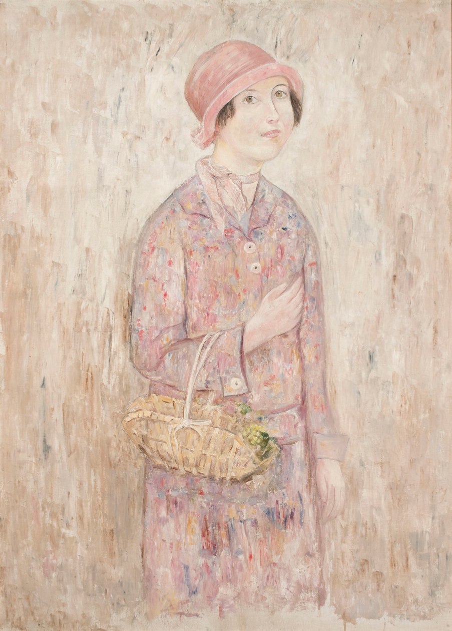 La ragazza con il cappello rosa da Tadeusz Makowski