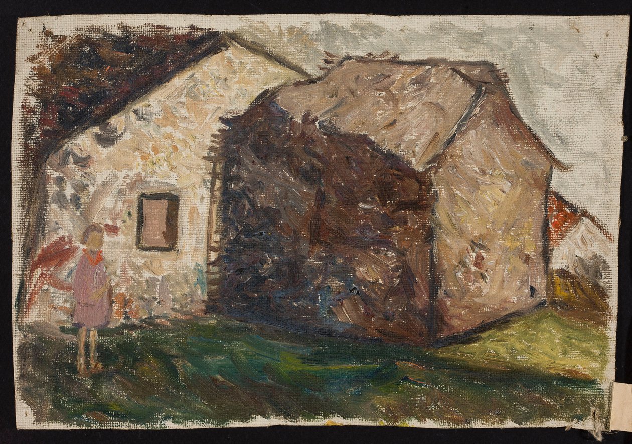 Bambina davanti alla casa da Tadeusz Makowski