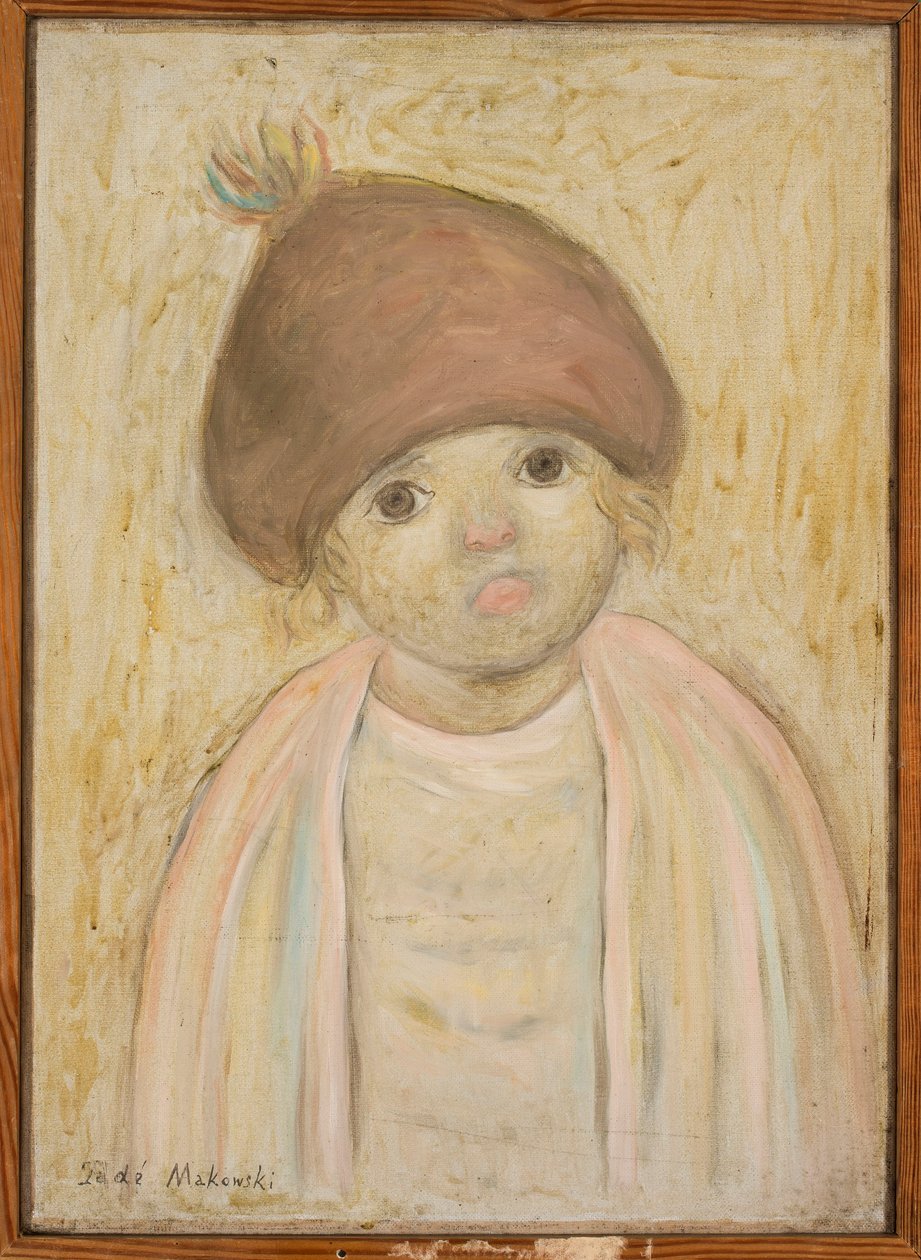 Una bambina con un berretto con pompon da Tadeusz Makowski