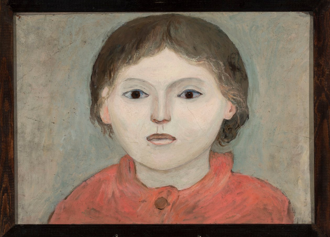 Una bambina con un vestito arancione da Tadeusz Makowski