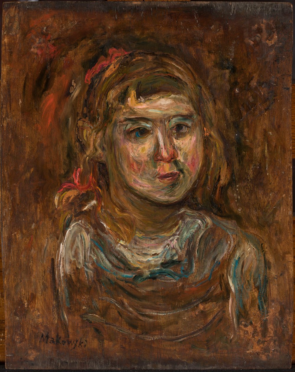 Ragazza con un nastro rosso da Tadeusz Makowski