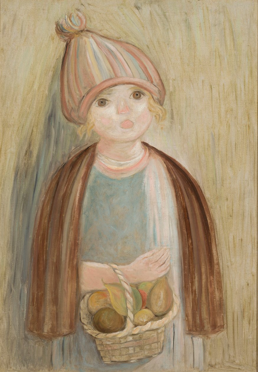 Bambina con un cesto di pere da Tadeusz Makowski