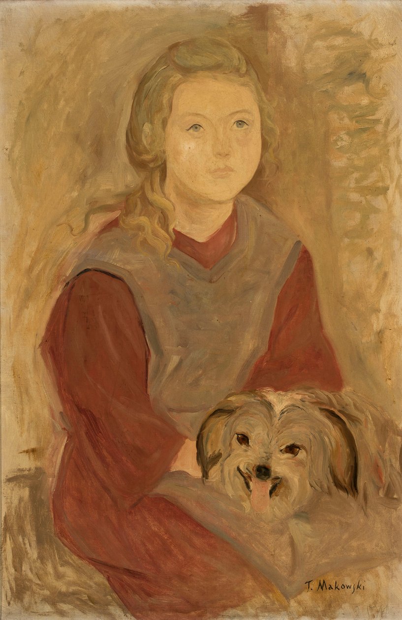 Bambina con cane da Tadeusz Makowski