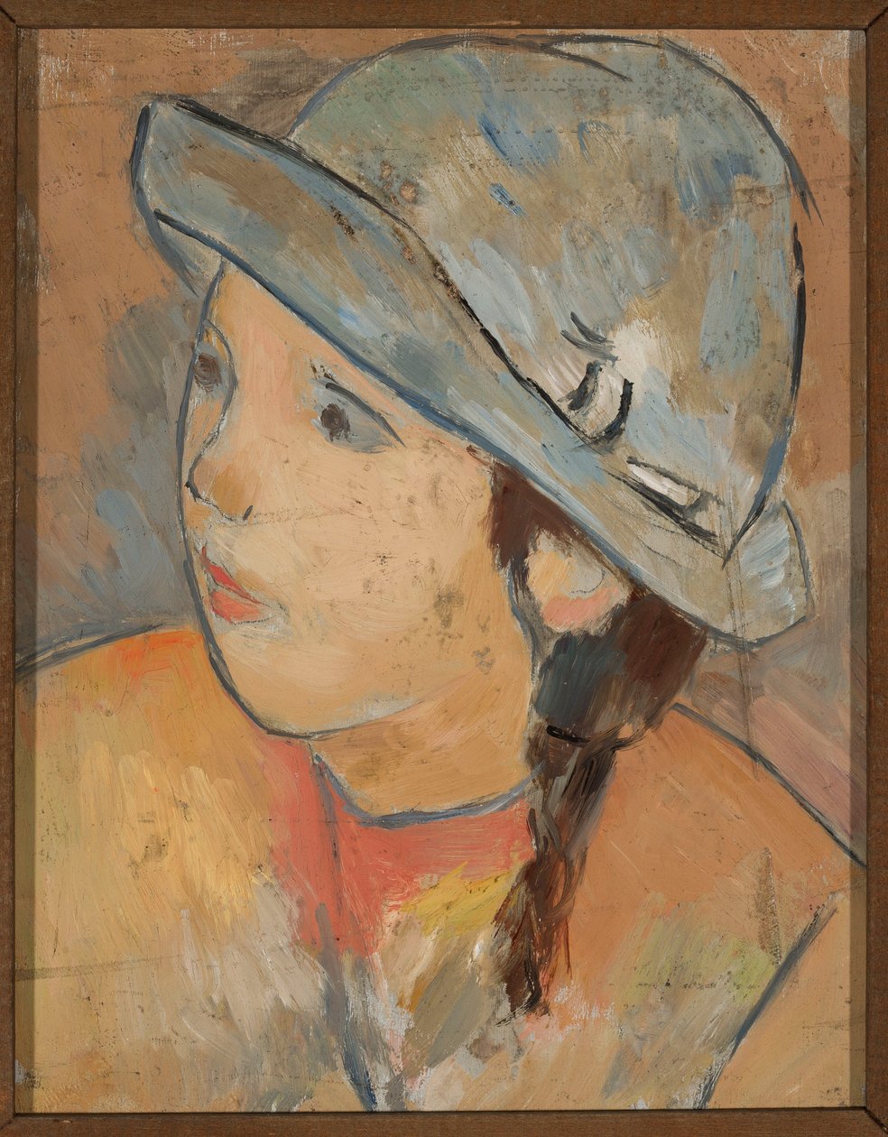 Testa di una ragazza con cappello blu da Tadeusz Makowski