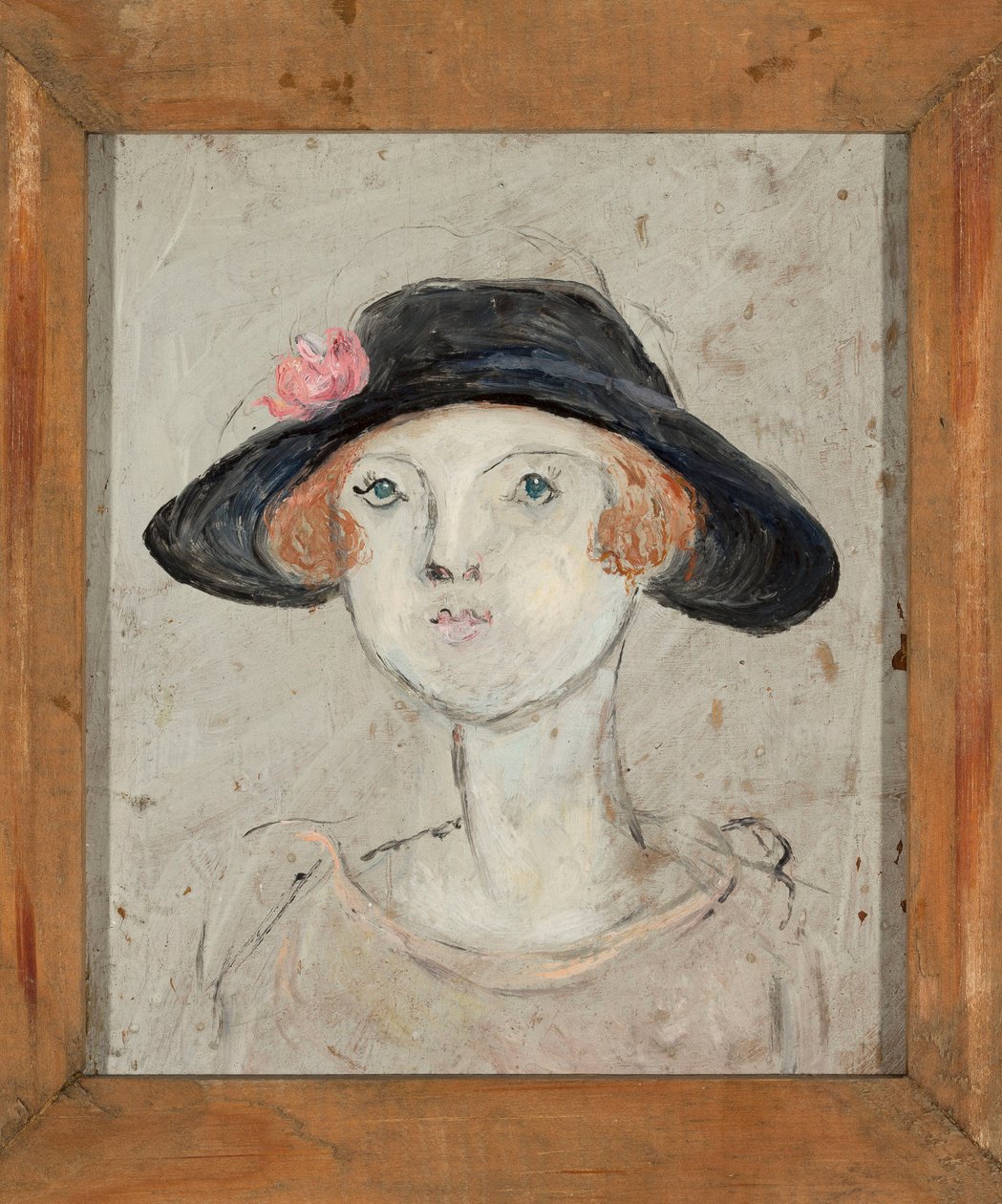 Testa di donna con cappello nero da Tadeusz Makowski