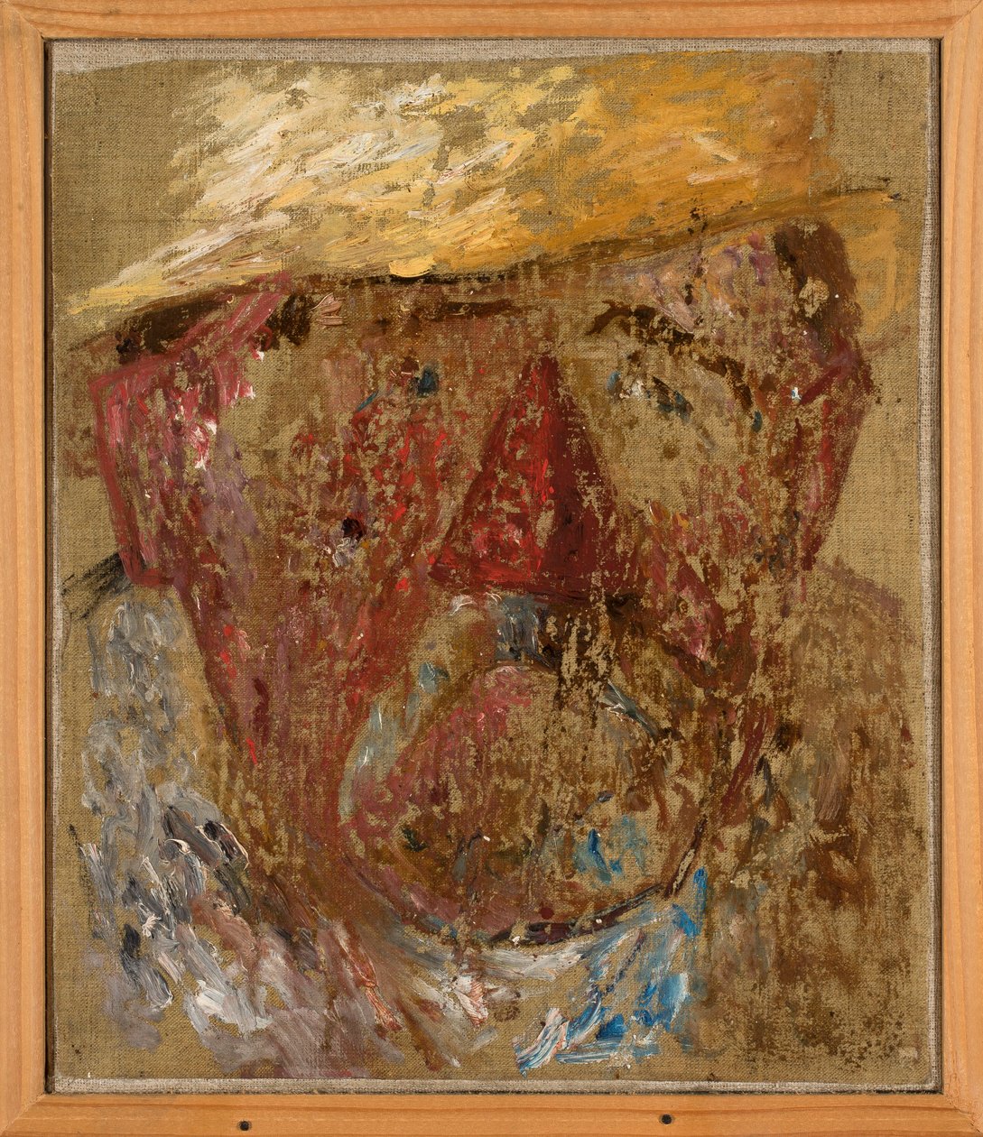 Testa di uomo con cappello di paglia da Tadeusz Makowski