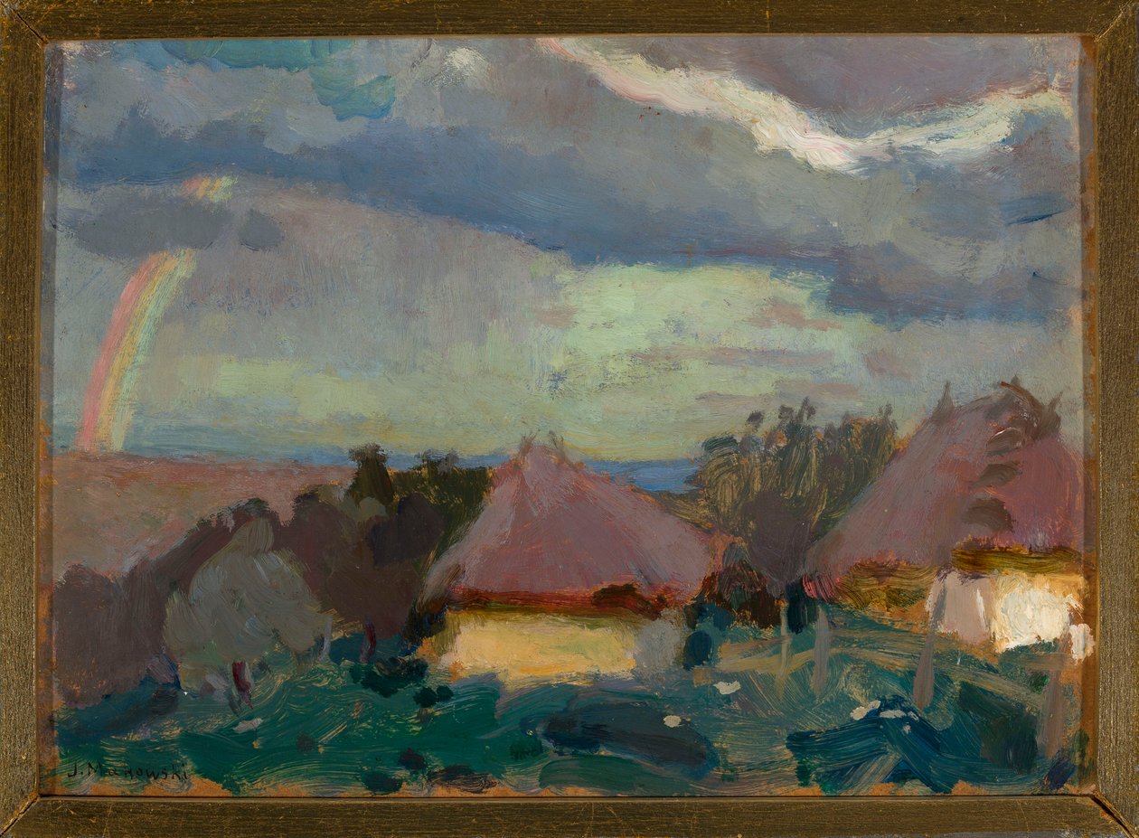 Paesaggio rurale con un arcobaleno da Tadeusz Makowski