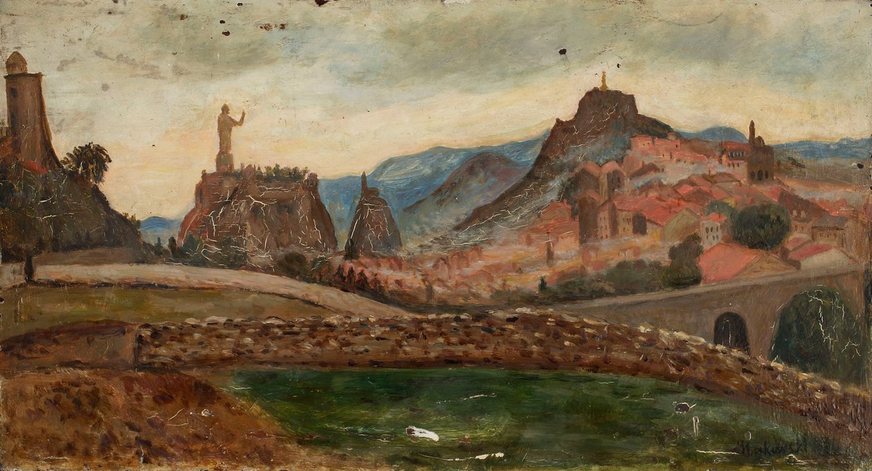 Cittadina su una collina (Dintorni di Le Puy con il Castello di Polignac) da Tadeusz Makowski