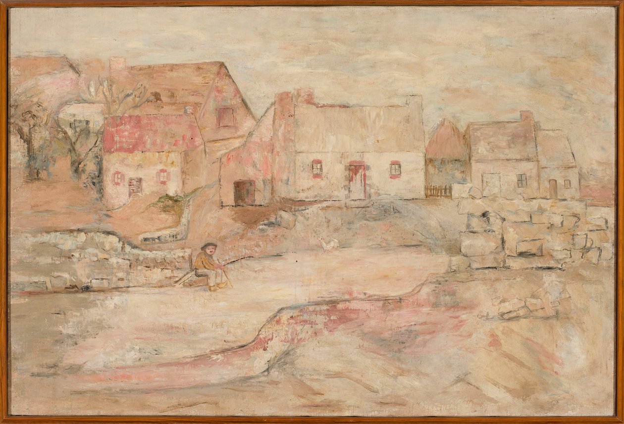 Paesaggio bretone con un uomo seduto da Tadeusz Makowski