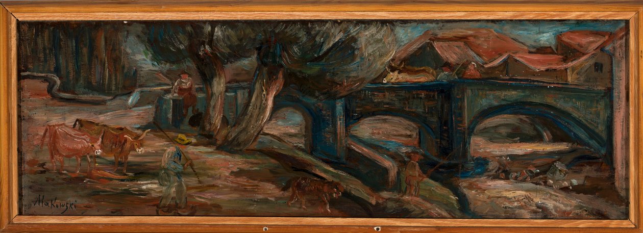 Paesaggio con ponte e mucche (Espaly) da Tadeusz Makowski