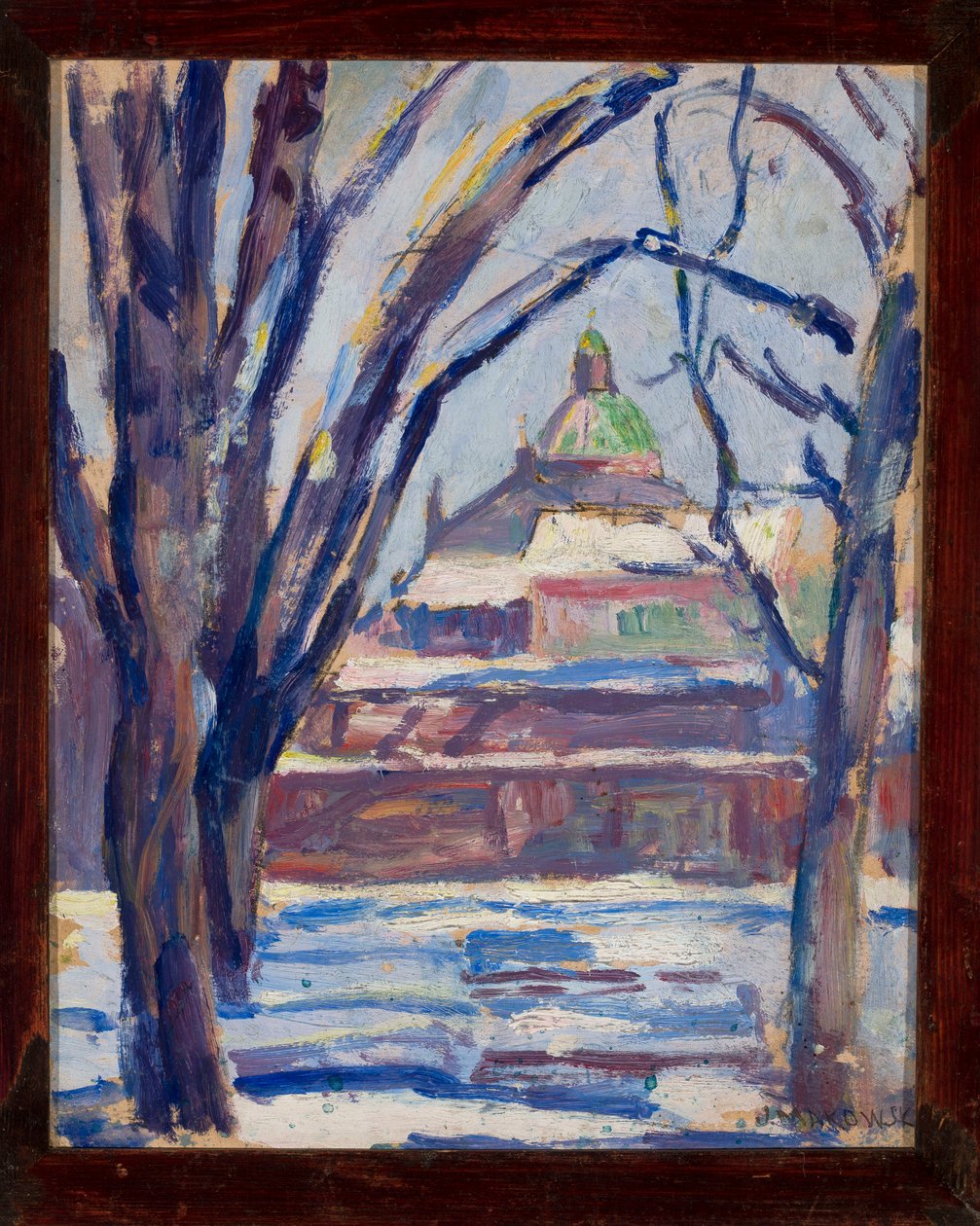 Paesaggio invernale con una chiesa ortodossa da Tadeusz Makowski