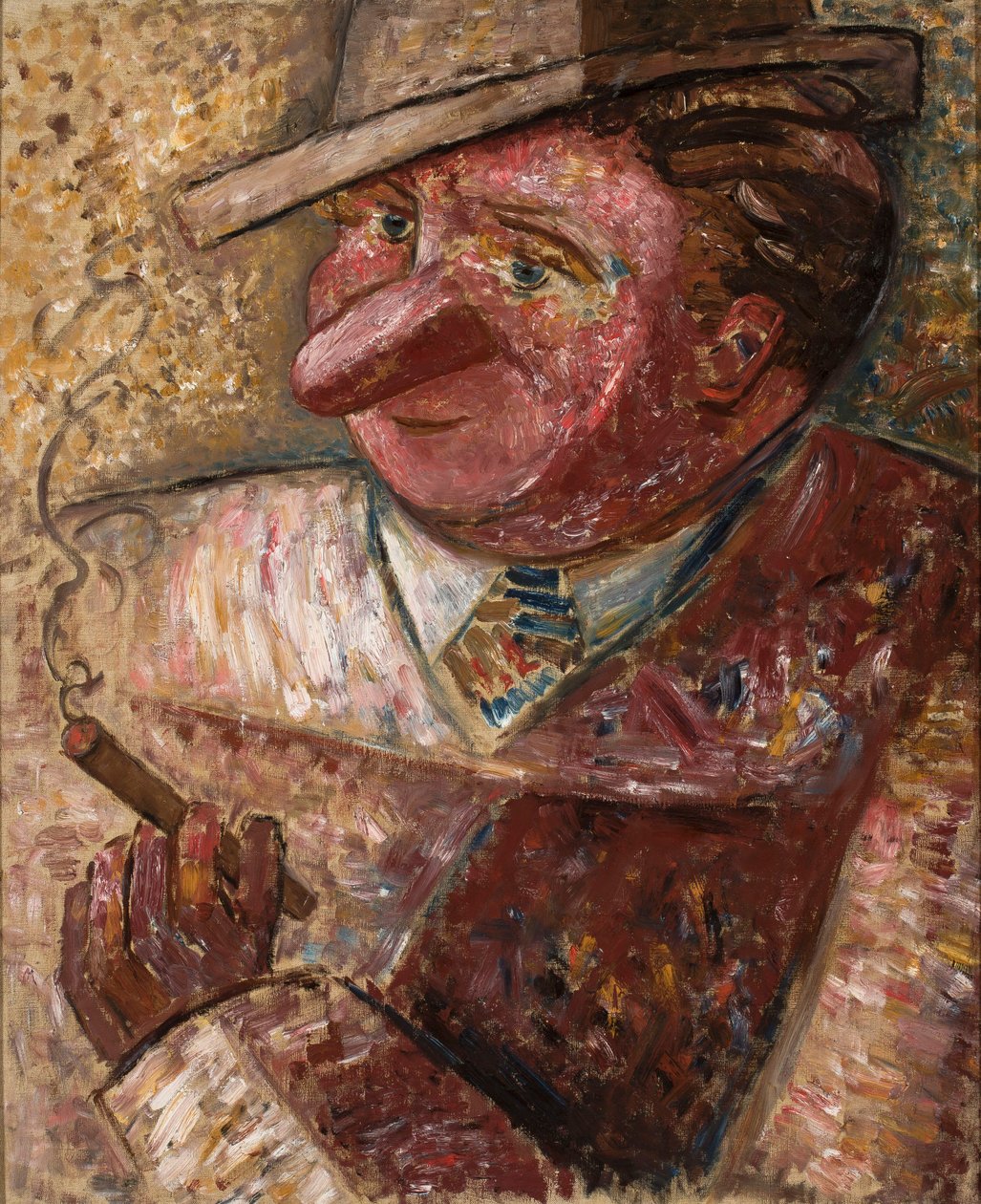 Ritratto di un uomo con cappello e sigaro da Tadeusz Makowski