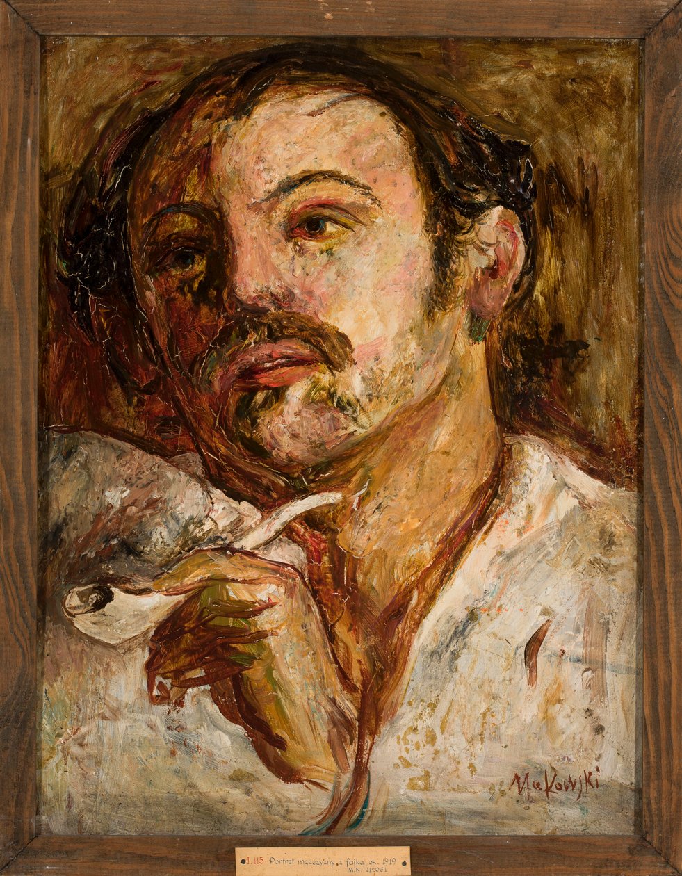 Ritratto di uomo con pipa da Tadeusz Makowski