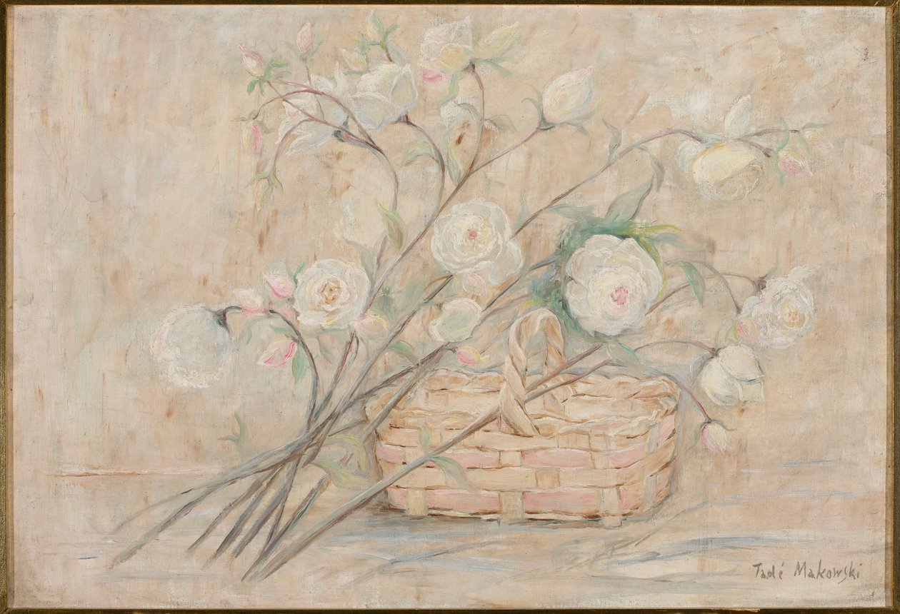 Rose con un cesto da Tadeusz Makowski