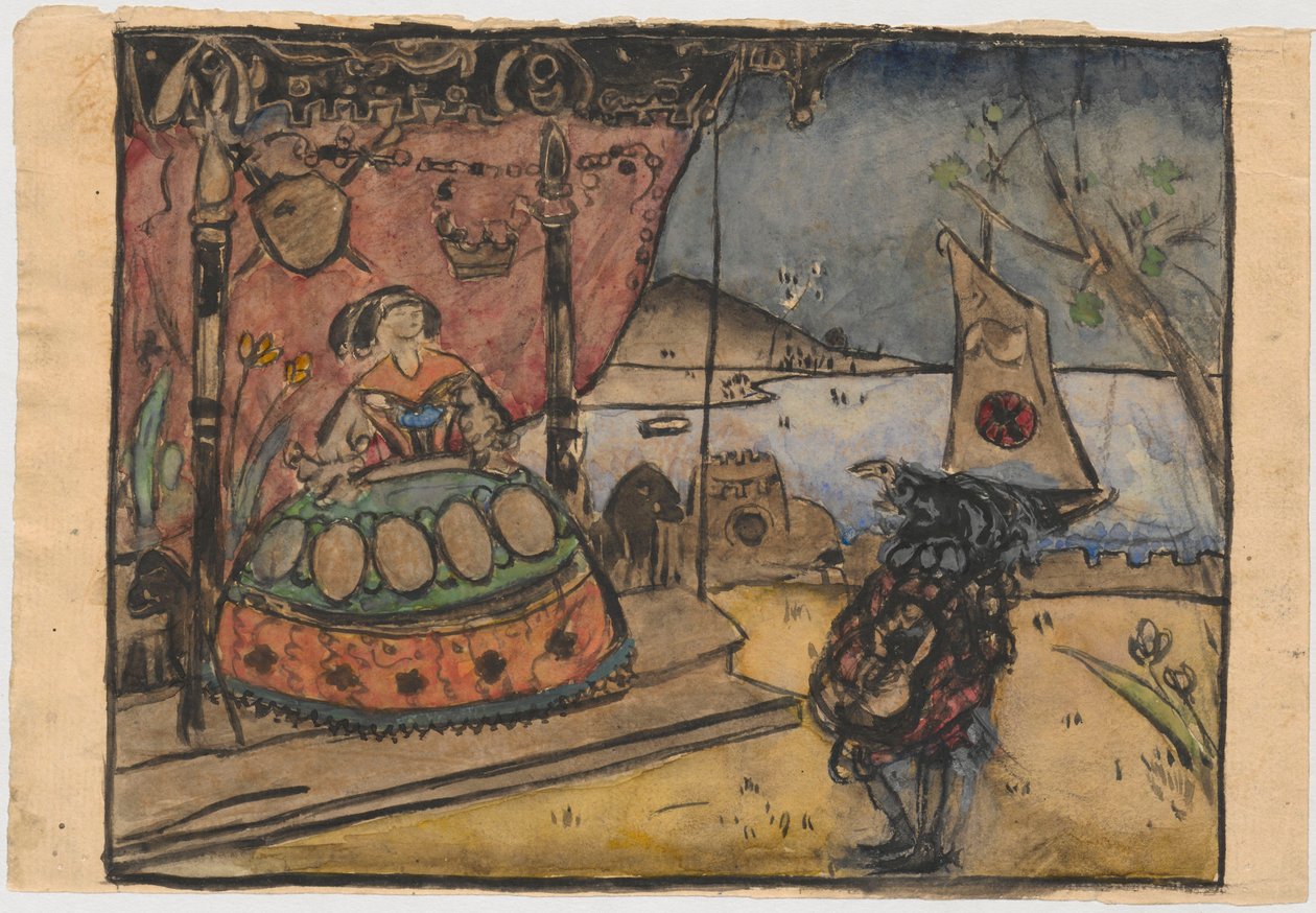 Serenata - bozzetto per una xilografia da Tadeusz Makowski
