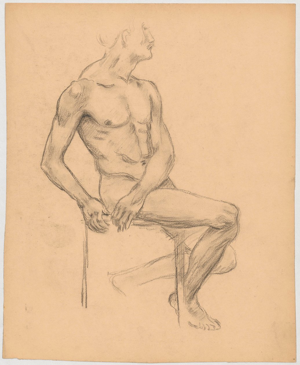 Studio di nudo maschile seduto da Tadeusz Makowski