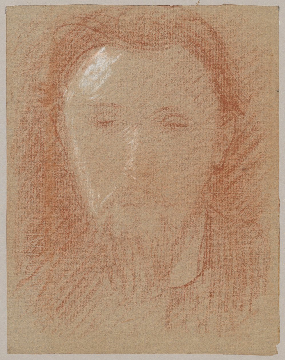 Studio di ritratto di un giovane uomo barbuto da Tadeusz Makowski