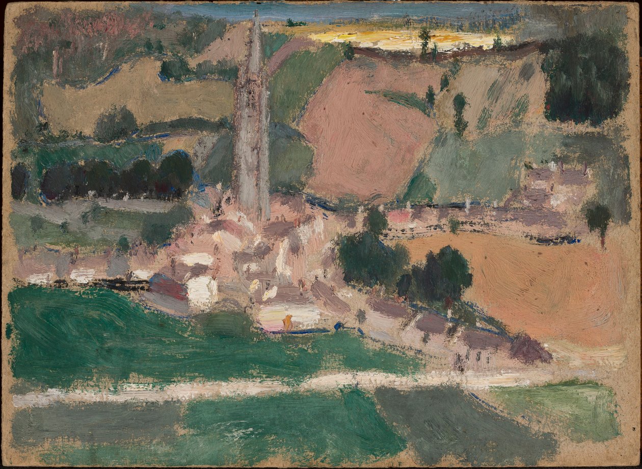 Veduta di una piccola città con torre della chiesa da Tadeusz Makowski