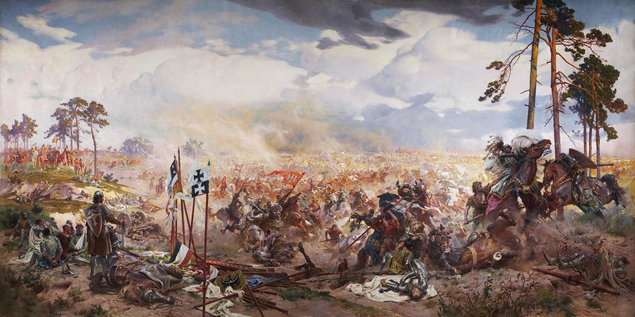 La battaglia di Grunwald, 1910 da Tadeusz Popiel