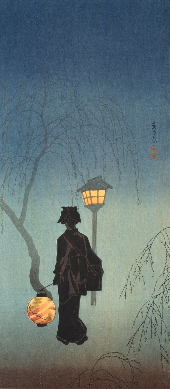 Donna con una lanterna in una sera di primavera da Shōtei Takahashi