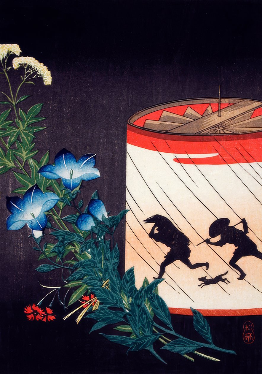 Campanula e lanterna da Takahashi Hiroaki