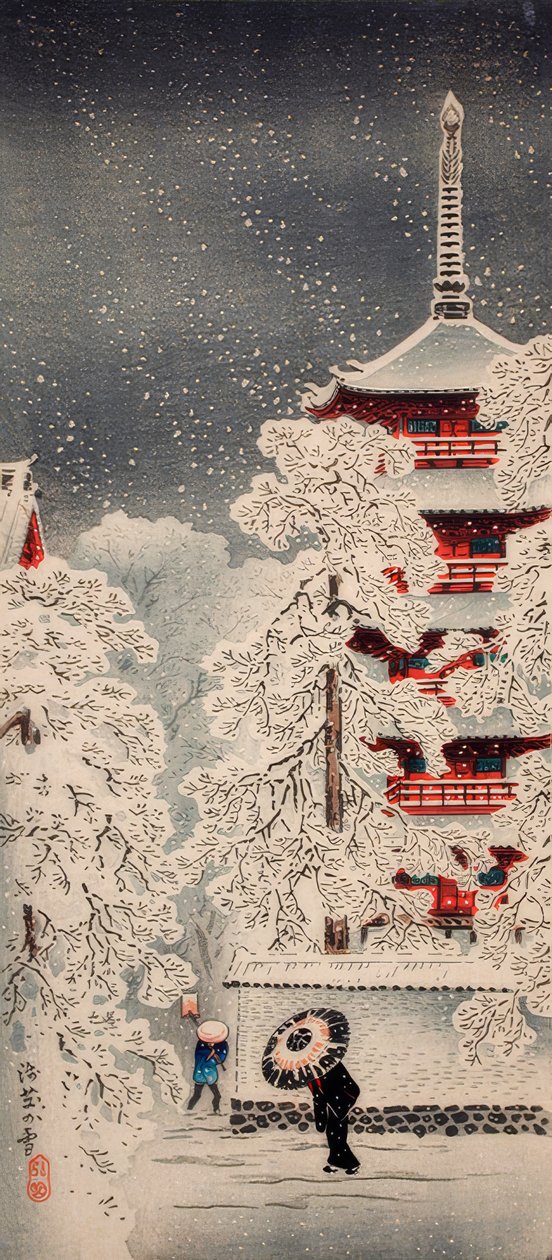 Neve ad Asakusa, Yedo, Provincia di Musashi da Takahashi Hiroaki