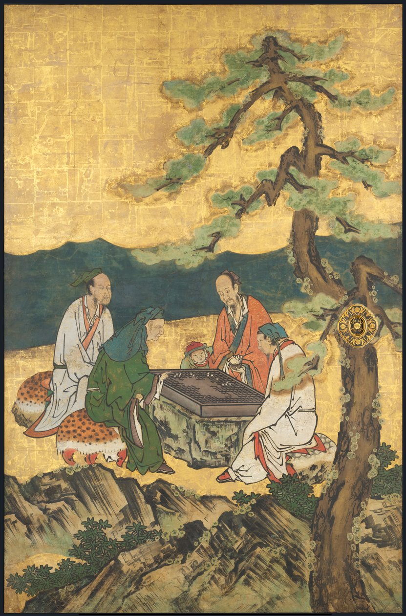 Una partita di Go, dai Quattro Accomplishments, inizio XVII secolo da Takanobu Kano
