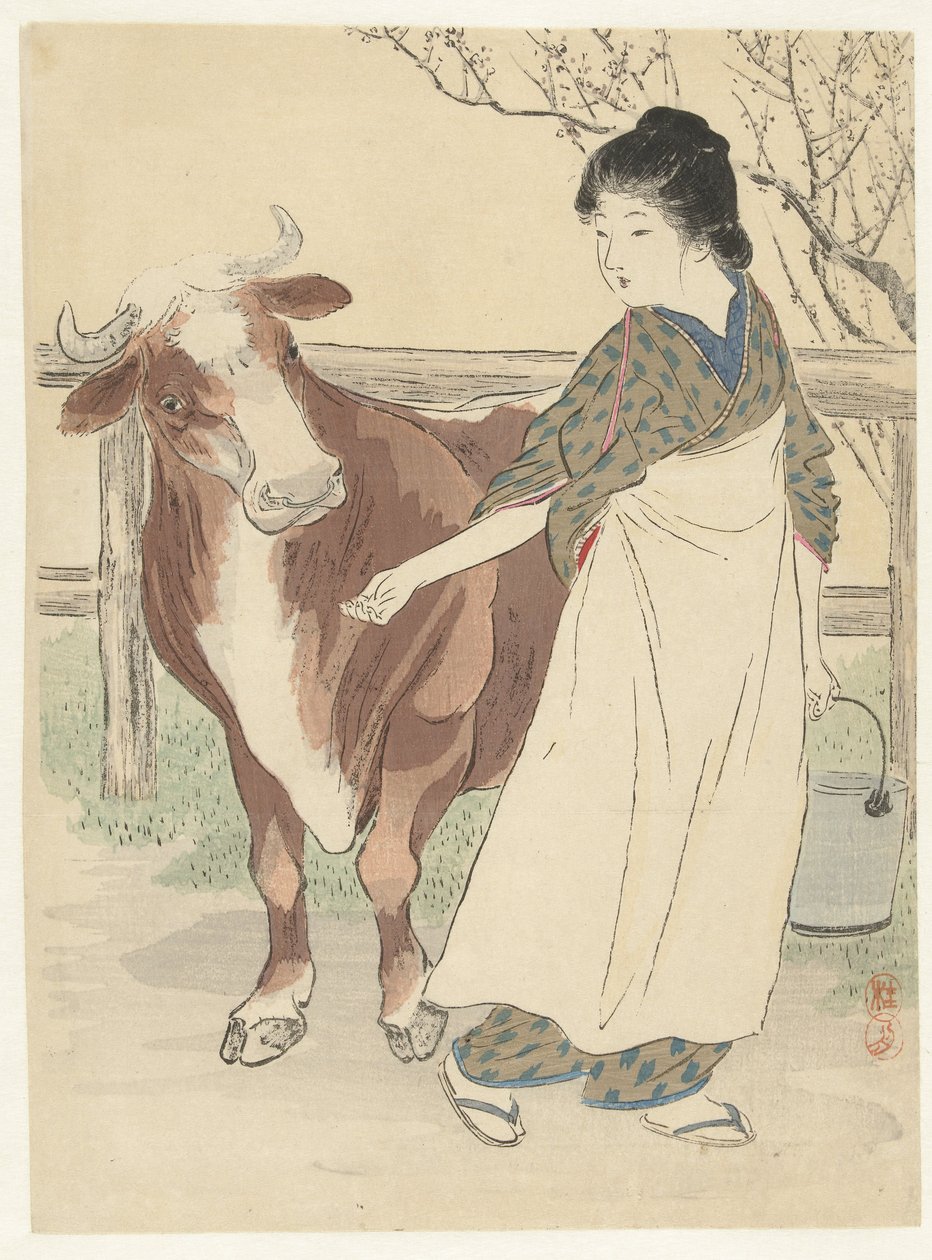 Lattaia con mucca da Takeuchi Keishū