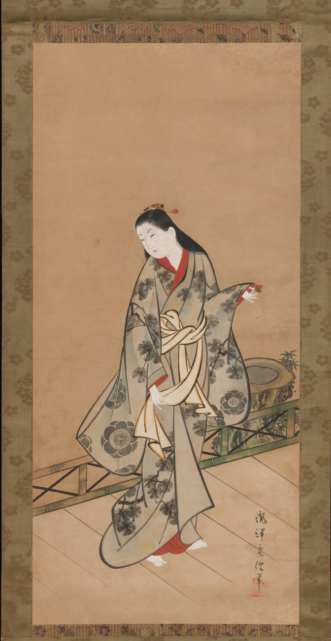 Donna sulla veranda, ca. 1730 da Takizawa Shigenobu
