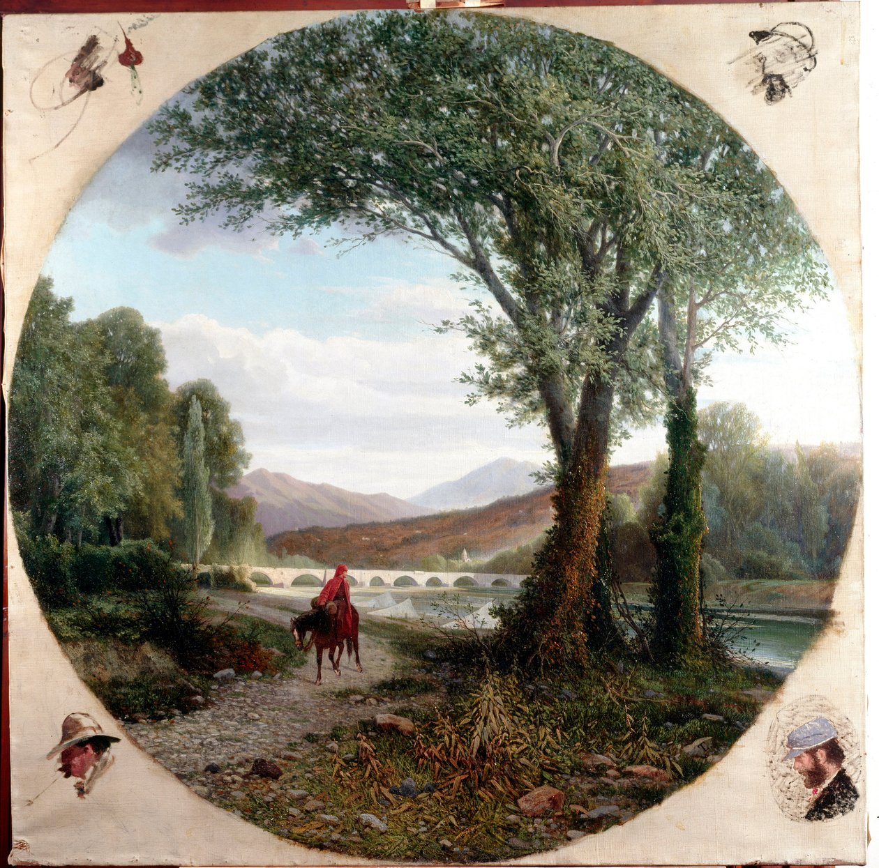 Dante, un cavallo corre lungo il fiume Entella o il Passaggio, illustrazione del Purgatorio in 