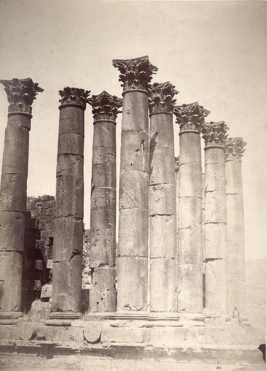 Tempio del Sole, Jerash, 1875 da Tancrede Dumas