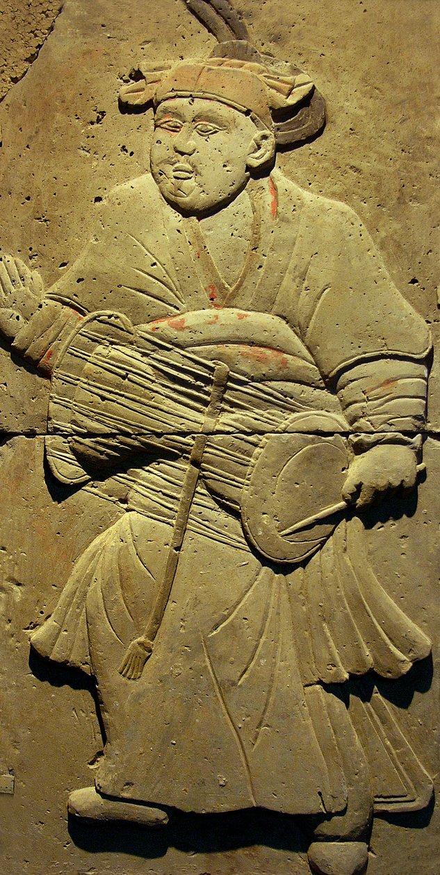 Stele raffigurante un musicista (terracotta) da Tang Dynasty Chinese School