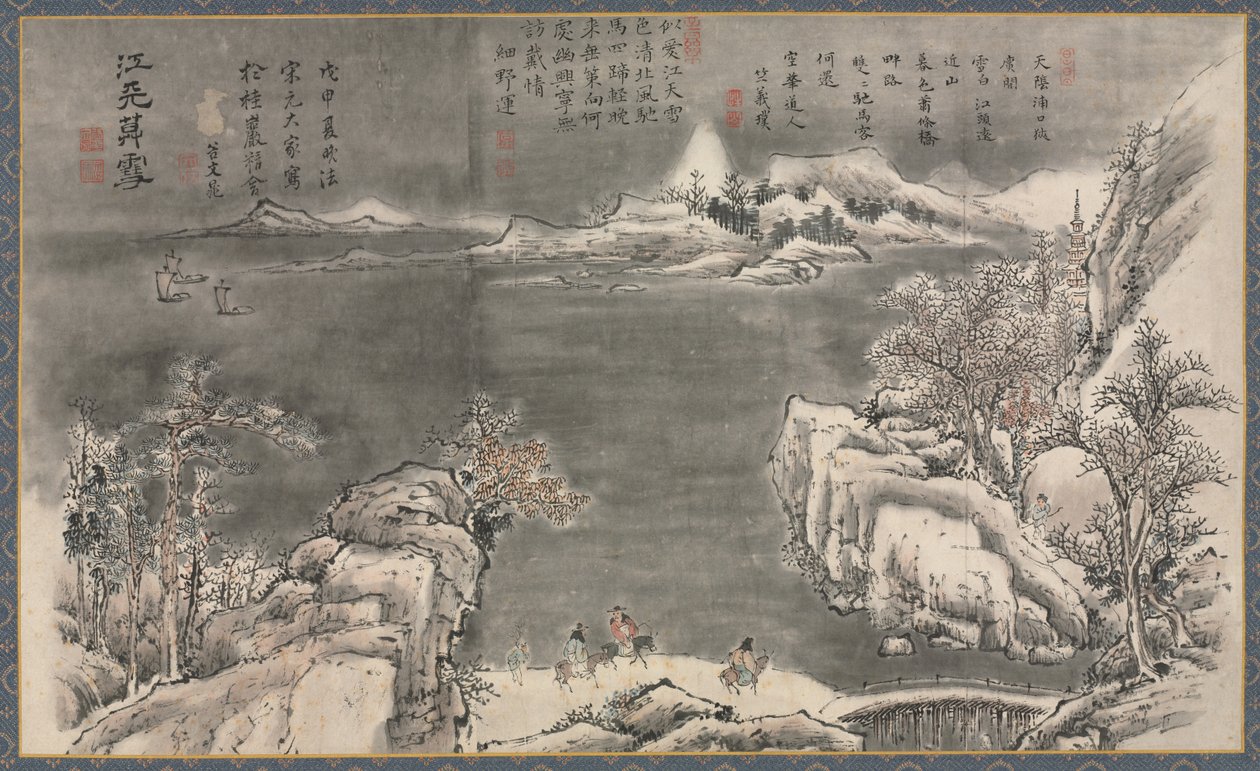Una delle otto vedute dei fiumi Xiao e Xiang, 1788 da Tani Bunch