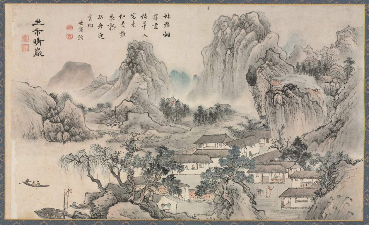 Una delle otto vedute dei fiumi Xiao e Xiang, 1788 da Tani Bunch