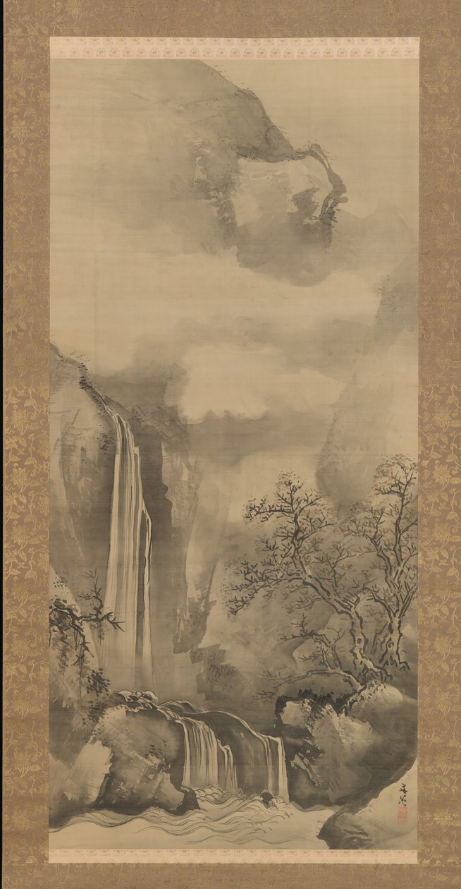 Paesaggio con cascata, 1828 da Tani Buncho