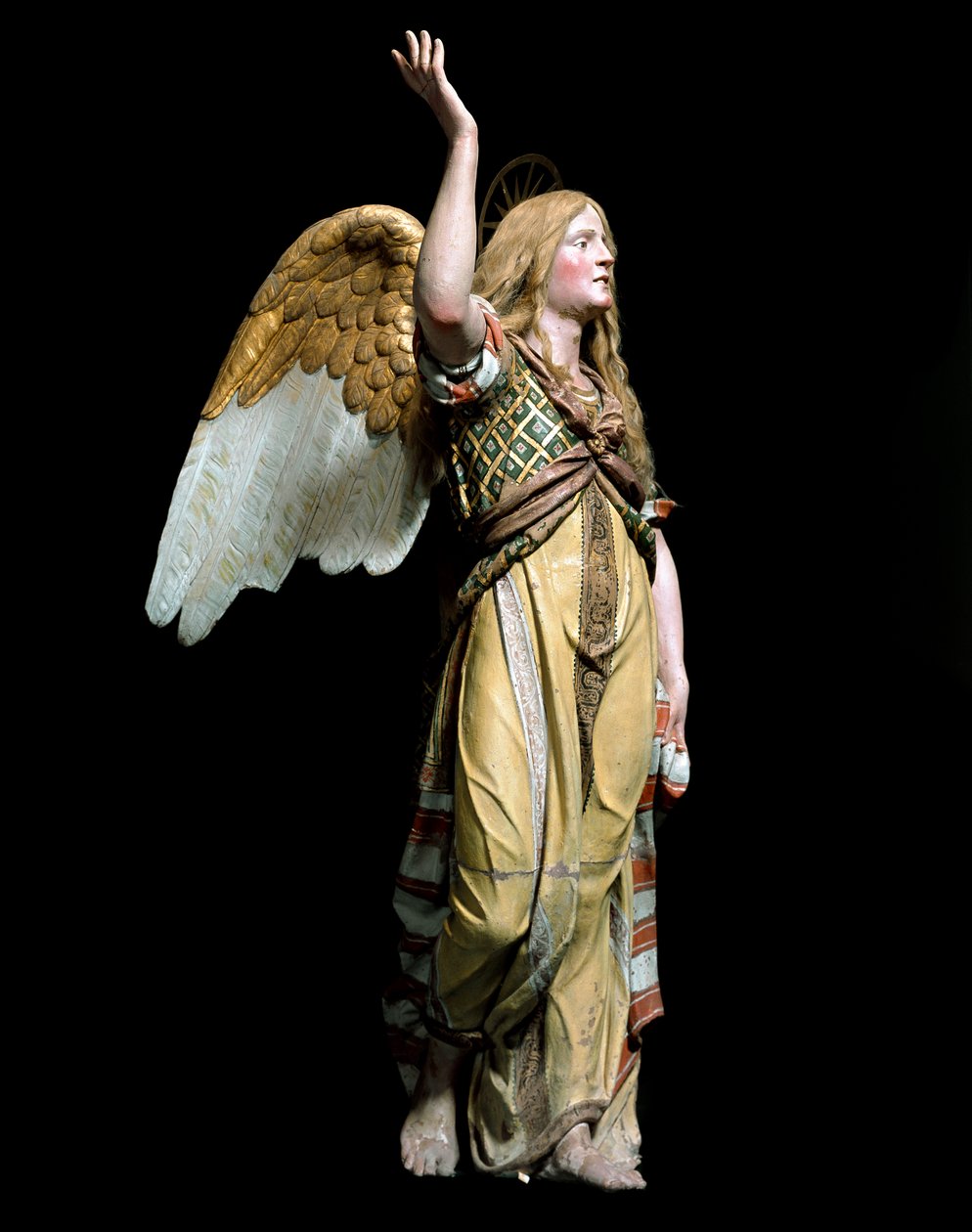 Angelo annuncia a Giuseppe la nascita di Gesù. Scultura di Tanzio da Varallo (Antonio d