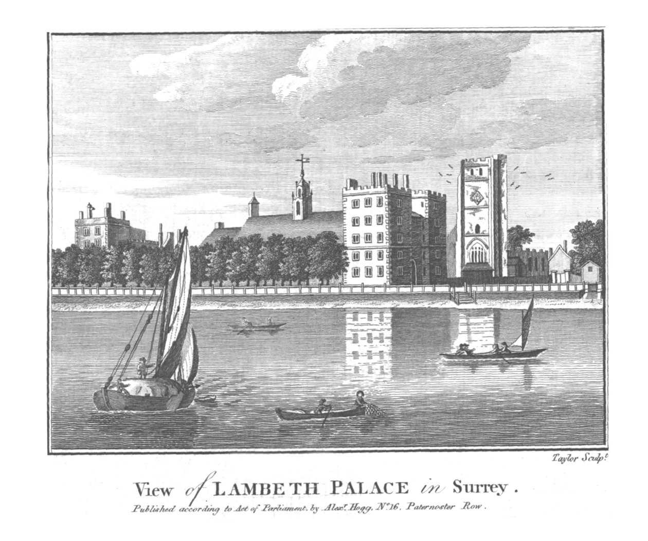 Veduta di Lambeth Palace nel Surrey da Taylor