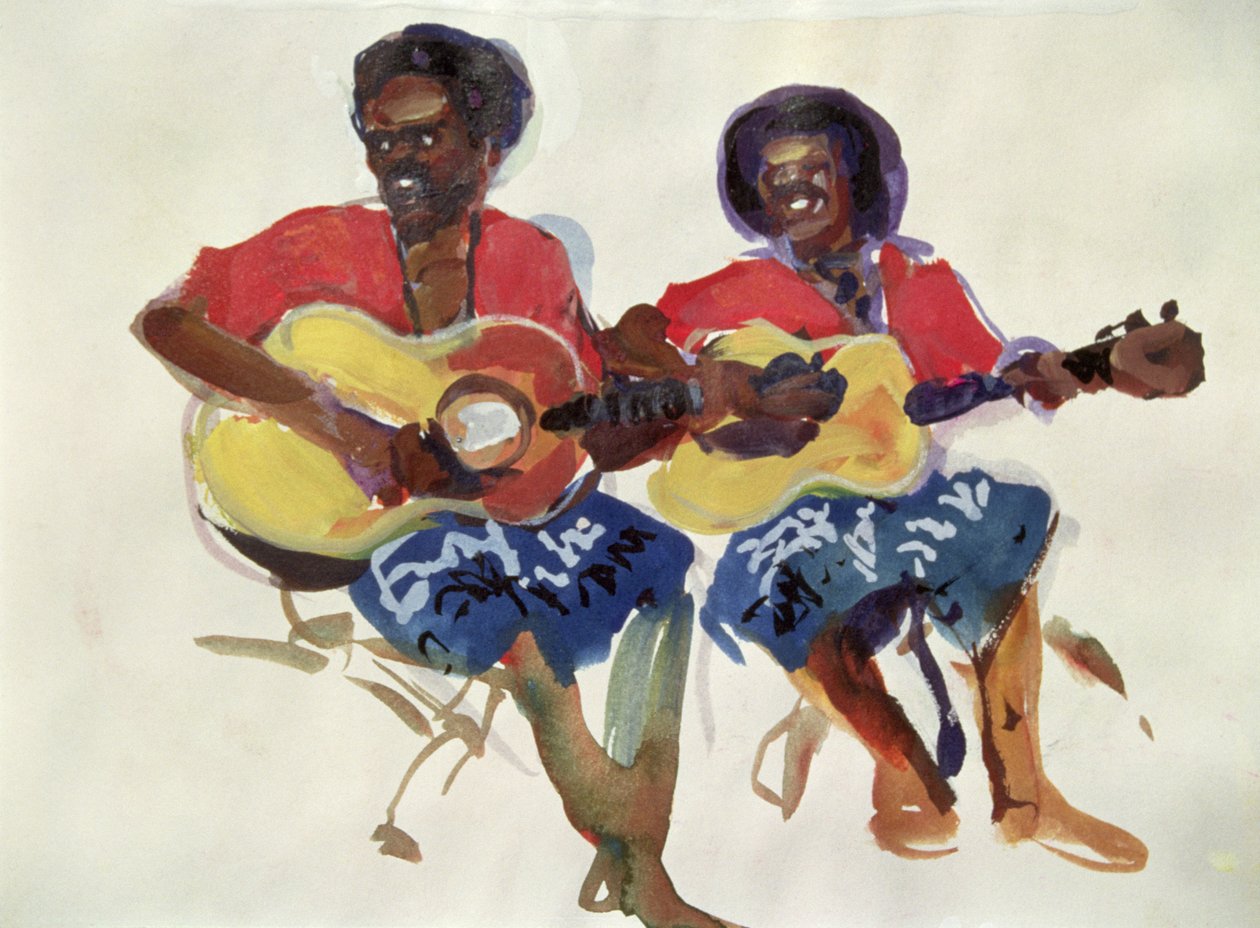 Duo di chitarre fijiane, 1985 da Ted Blackall