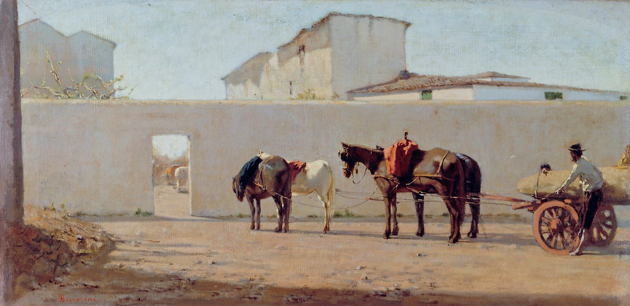 Una mattina di primavera. Il muro bianco da Telemaco Signorini