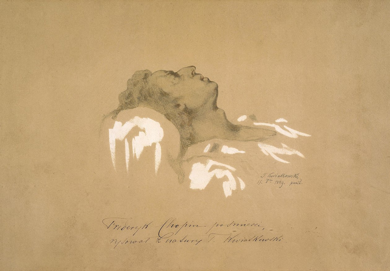 Fryderyk Chopin sul letto di morte da Teofil Kwiatkowski