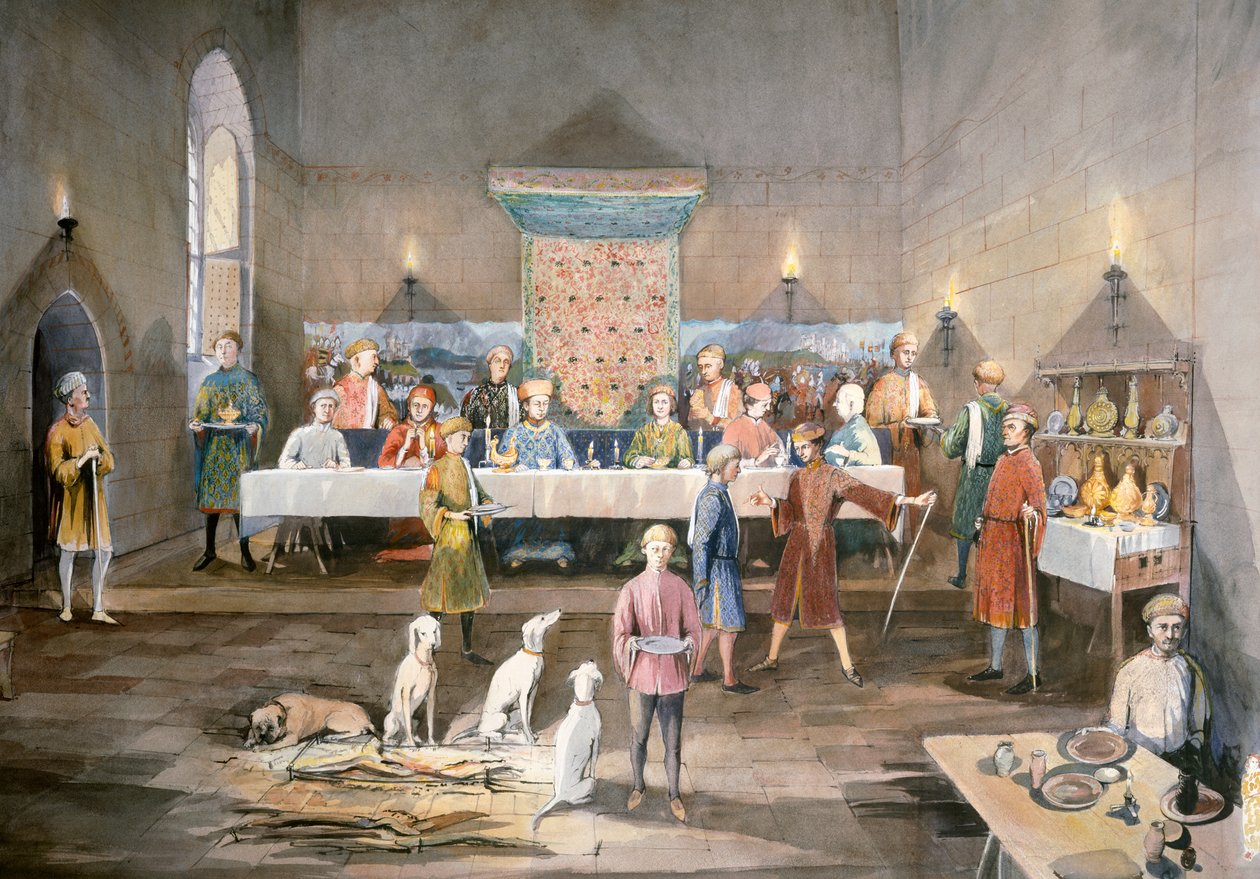 Sala di Arthur, Castello di Dover, 14° secolo, c1990-2010 da Terry Ball